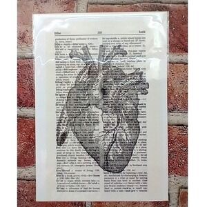 Cardiac Heart Dictionary Art Print - 6x9 Mini Poster Anatomical Anatomy Theme